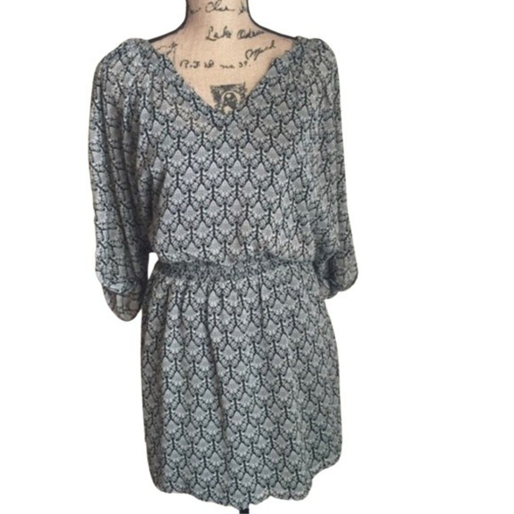 Express black and tan smocked dress size medium